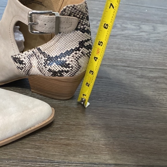 NEW Seven Dials Cream Pointed Toe Cut Out Shoe Bootie W/ Python Print | 10 - Picture 3 of 13